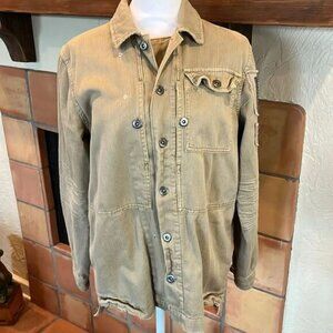 Free People Embellished Military Shirt Jacket, XS!